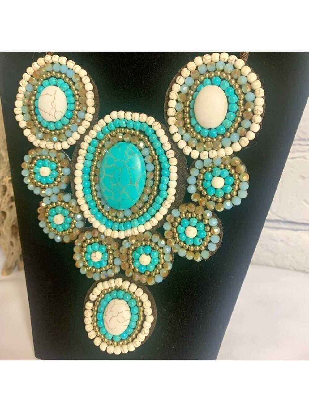 Beaded Bib Collar Necklace Thai Style - Picture 2 of 8